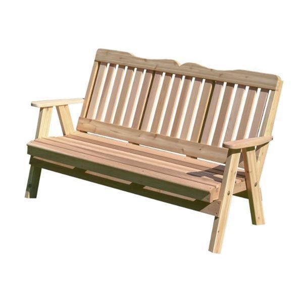 Creekvine Designs 5 ft Red Cedar Savannah English Garden Bench WF5SEB2CVD